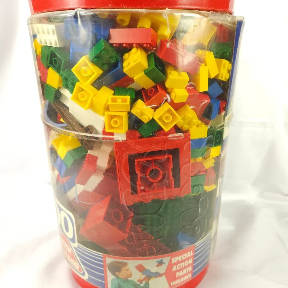 1991 Mega Micro Bloks 1000 Piece Tub Vintage Building Blocks‎